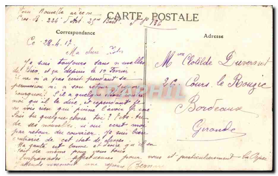 Bordeaux — Jardin Public — Le Pont — Verso