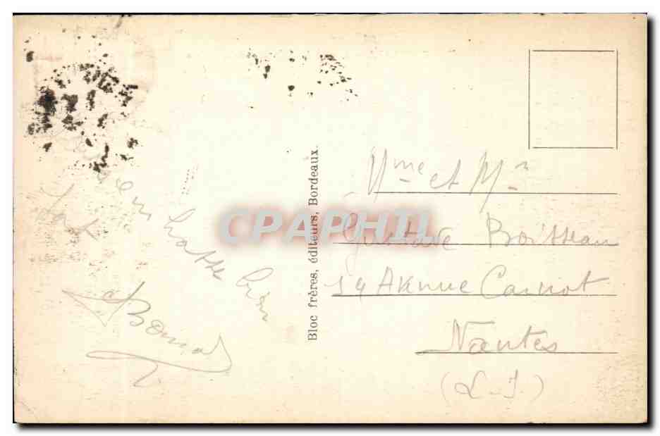 Bordeaux CPA Le cours de l'intendance — Verso