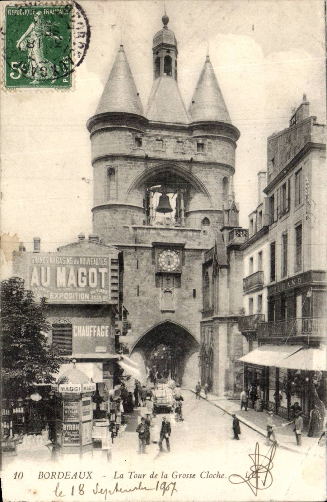 Bordeaux — La Tour de la Grosse Cloche — Éditeur Durand, n°10