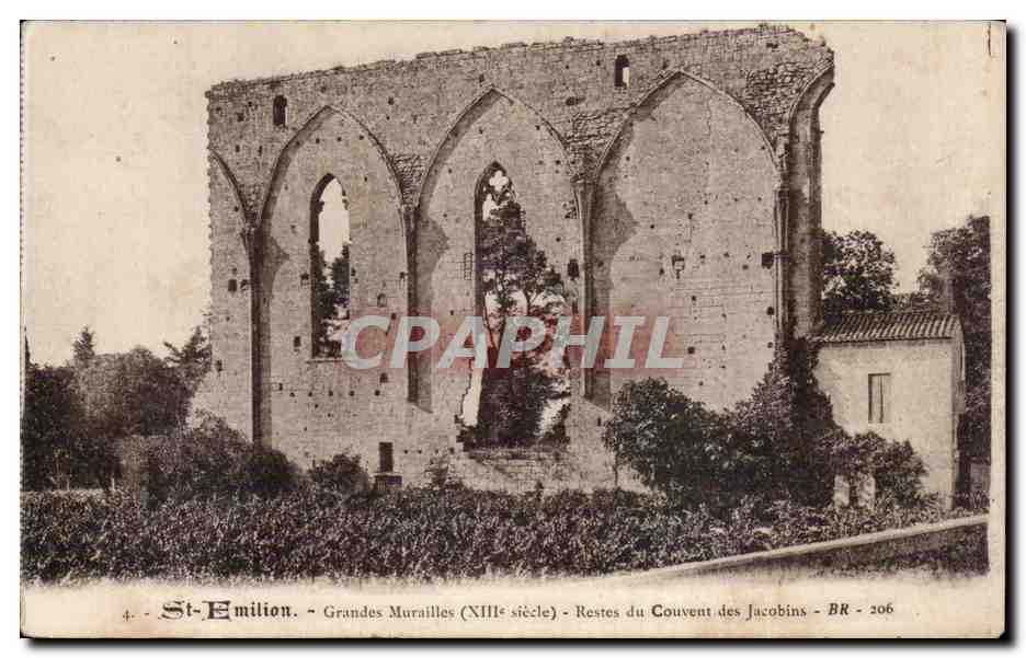 Saint Emilion CPA Grandes murailles Restes du couvent jacobin