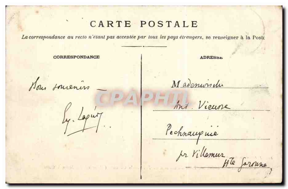 Langon CPA Pont du chemin de fer sur al Garonne (ligne de Bordeaux a Cette) — Rückseite