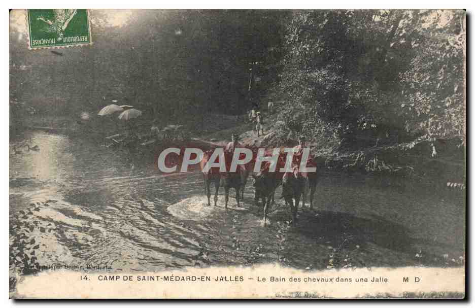 Camp de Saint-Médard-en-Jalles — Le Bain des chevaux dans une jalle — M D
