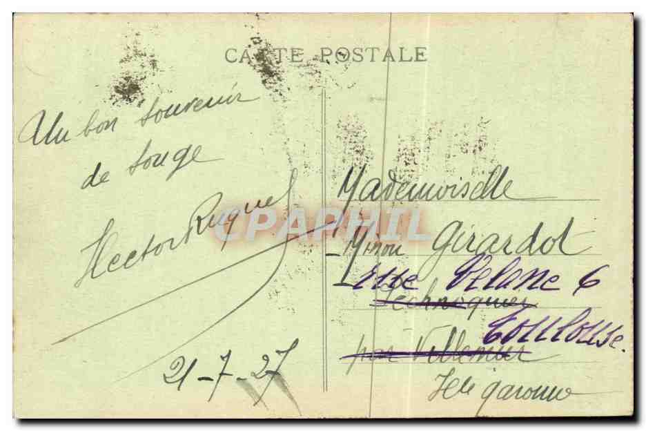 Camp Militaire de SOUGE (Gironde) — Type de Baraquements sur la Grande Allée — Phototype Marcel Delboy, Bordeaux — Reverso
