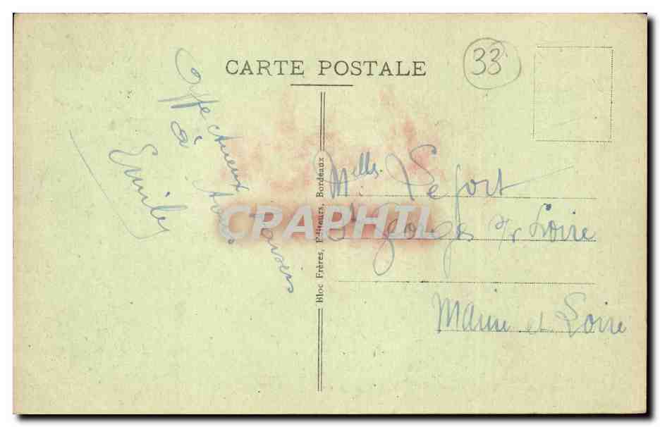 CPA Bordeaux Le monument des Girondins — Verso