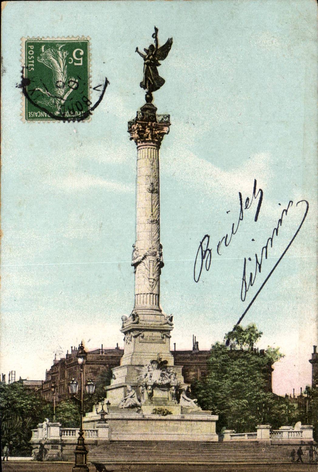 CPA Bordeaux Monument des Girondins