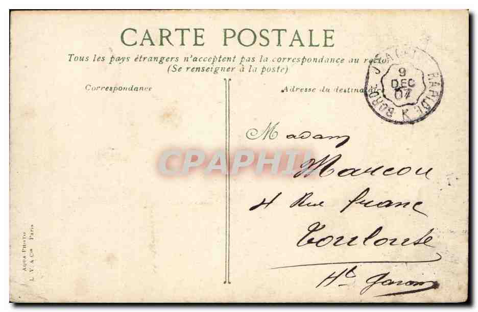 CPA Bordeaux Monument des Girondins — Verso