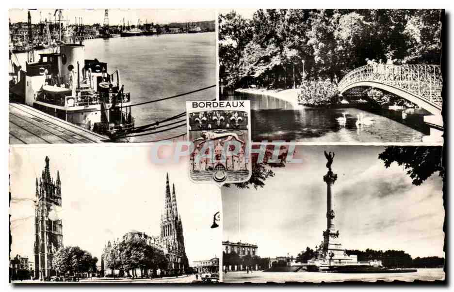 Bordeaux CPA Monument des Girondins Le port La Tour Pey Berland 