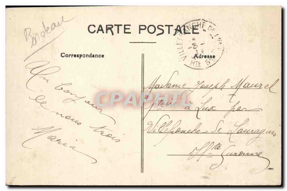 Bordeaux CPA Cathedrale Saint Andre — Verso