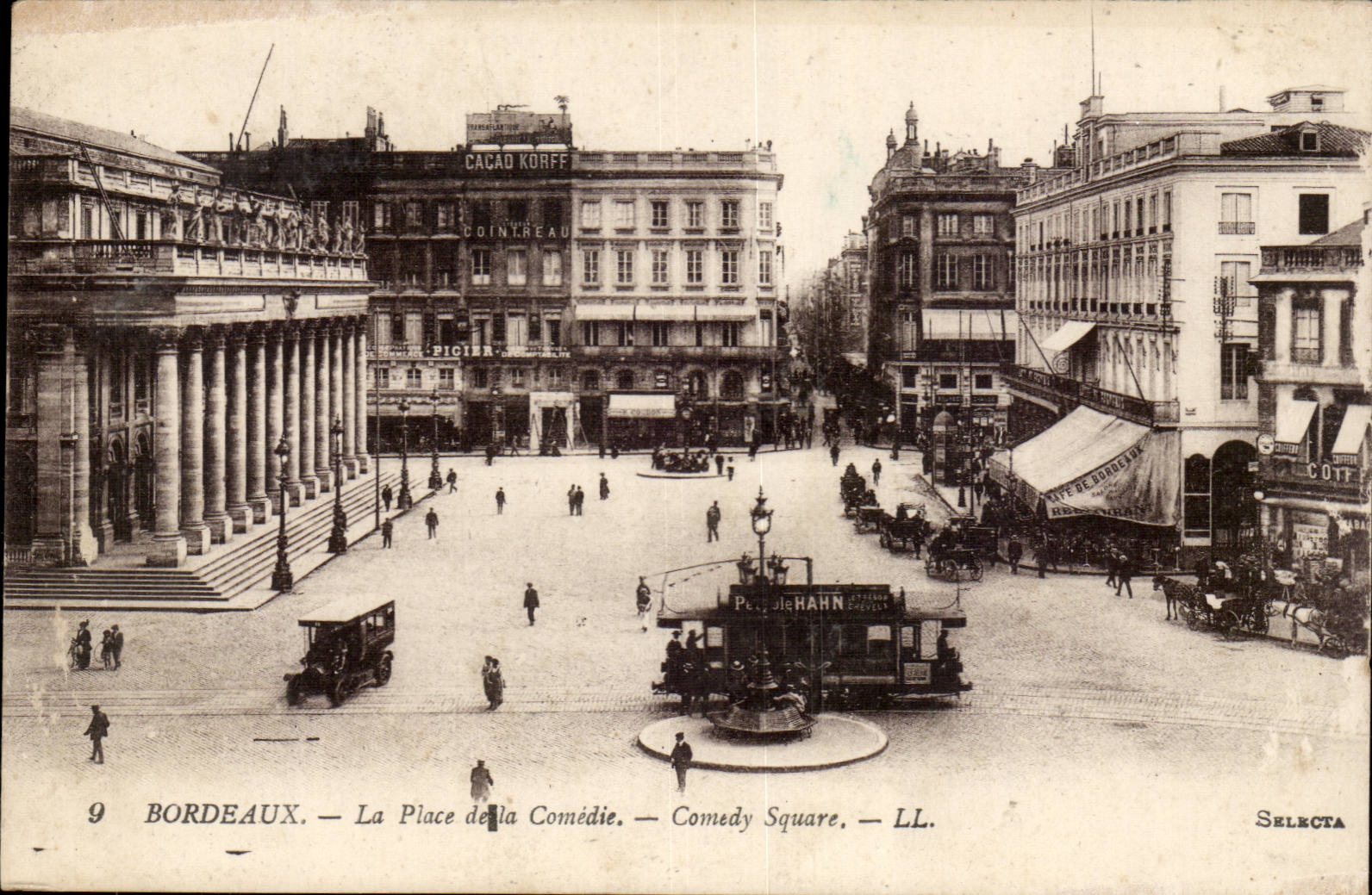 Bordeaux CPA La place de la comedie (tramway)