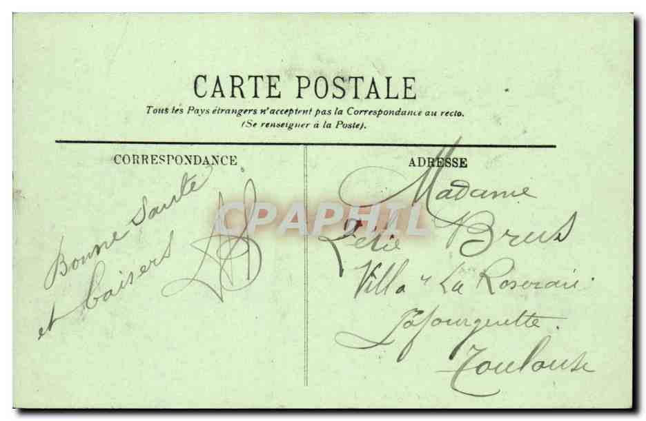 Bordeaux CPA La porte du palais — Verso