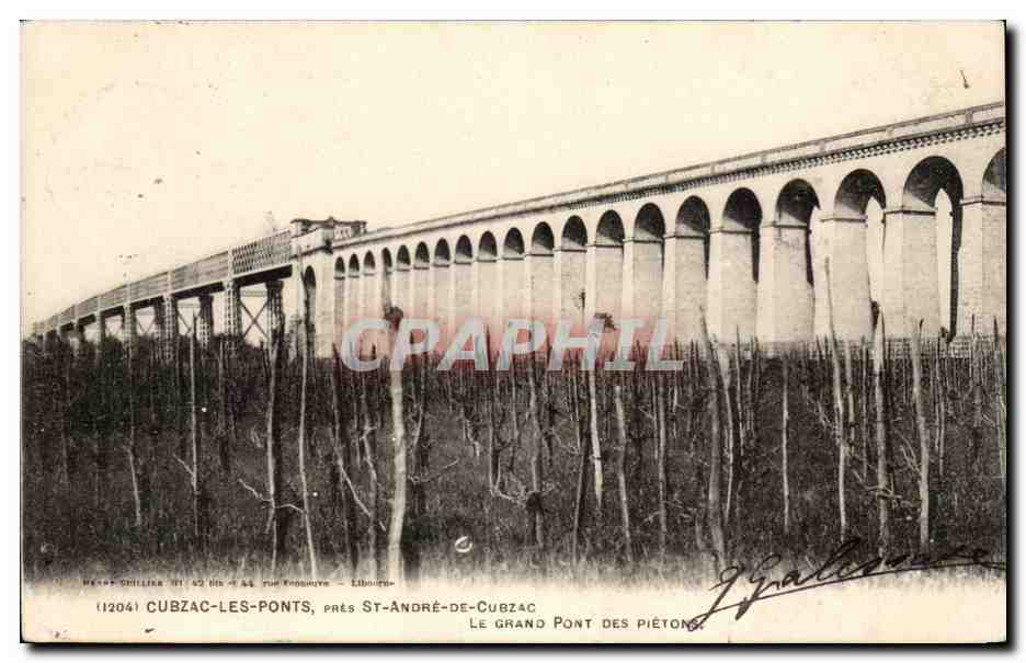 Cubzac les Ponts CPA pres St Andre de Cubzac le grand pont des pietons