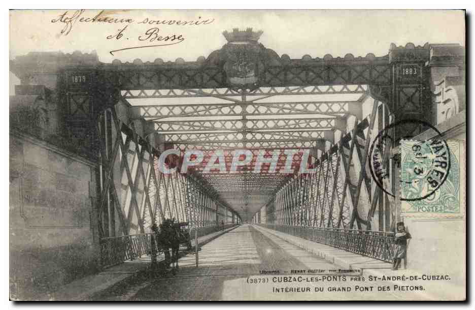 Cubzac les Ponts CPA pres St Andre de Cubzac Interieur du grand pont des pietons