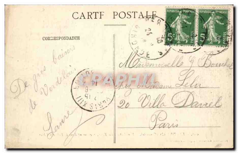 Verdelais CPA Banediction du TS sacrement dans le bois des Peres — Back