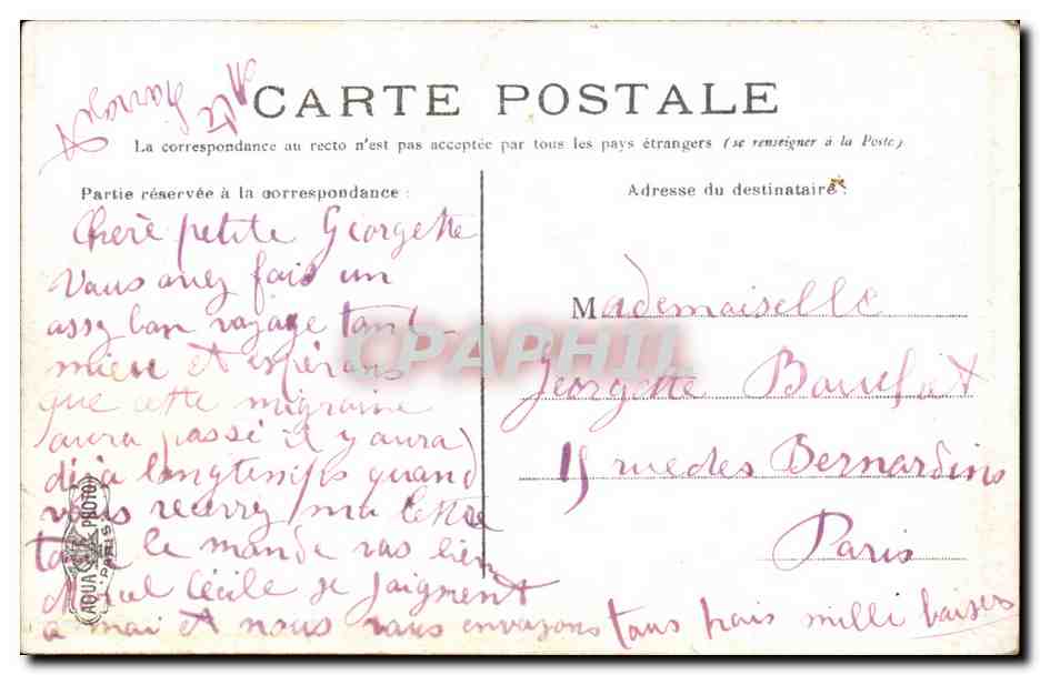 Bordeaux CPA Eglise Ste Croix — Verso