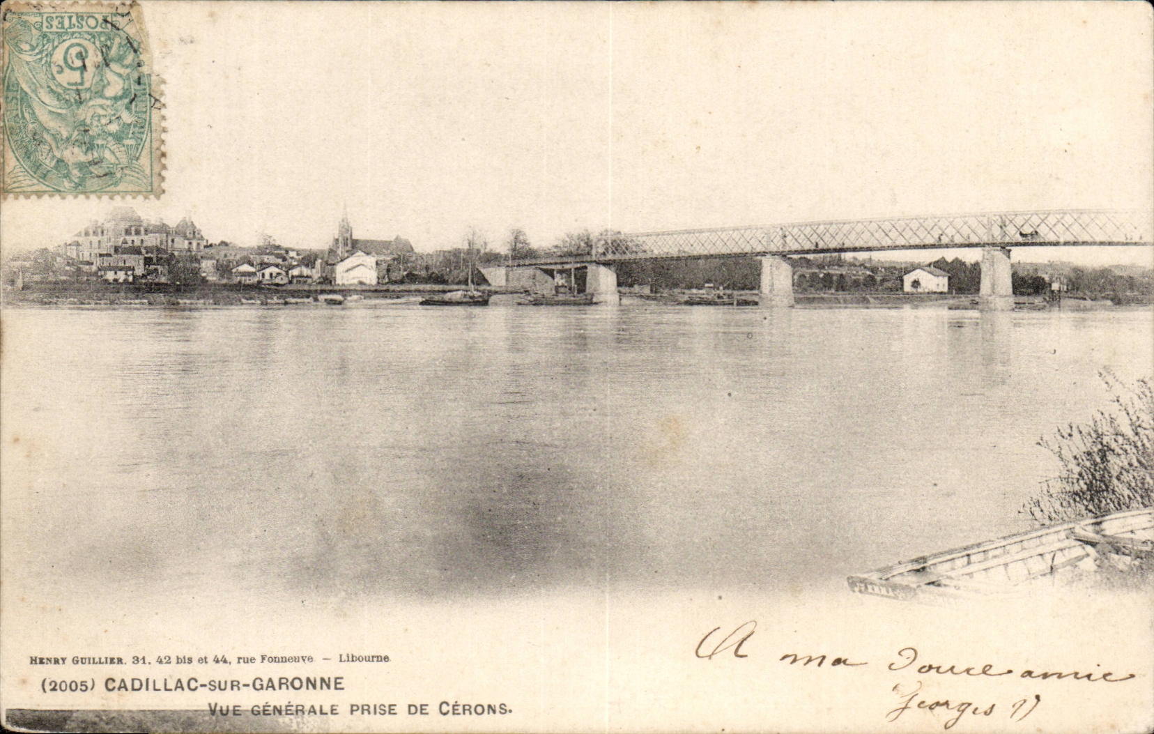 Cadillac sur Garonne CPA Vue generale prise de Cerons