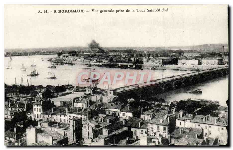 Bordeaux CPA Vue generale prise de la Tour St Michel