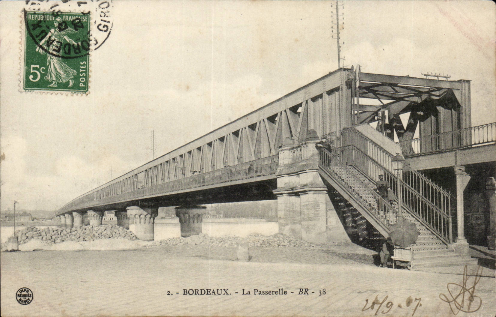 Bordeaux CPA La passerelle (pont bridge)