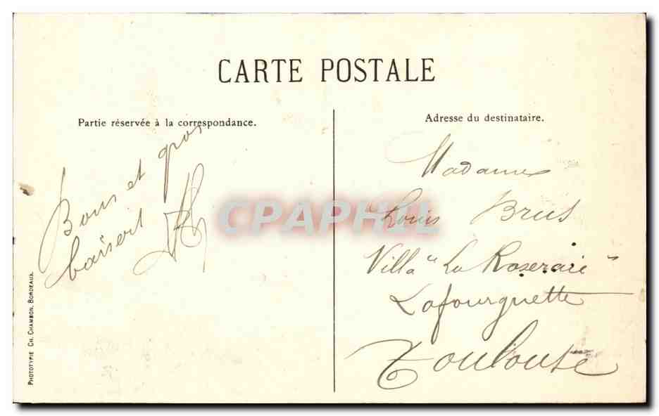 Bordeaux CPA Les colonnes rostrales  — Verso