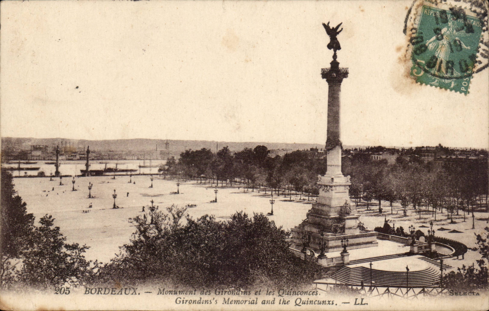 Bordeaux CPA Monument des Girondins et les Quinconces