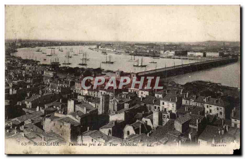 Bordeaux CPA Panorama pris de la Tour St Michel