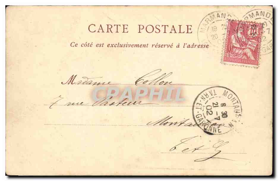 Bordeaux CPA La Tour Pey Berland — Verso