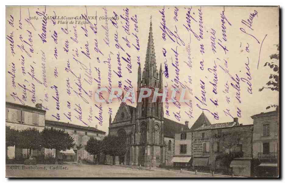 CPA Cadillac sur Garonne Place de l'eglise