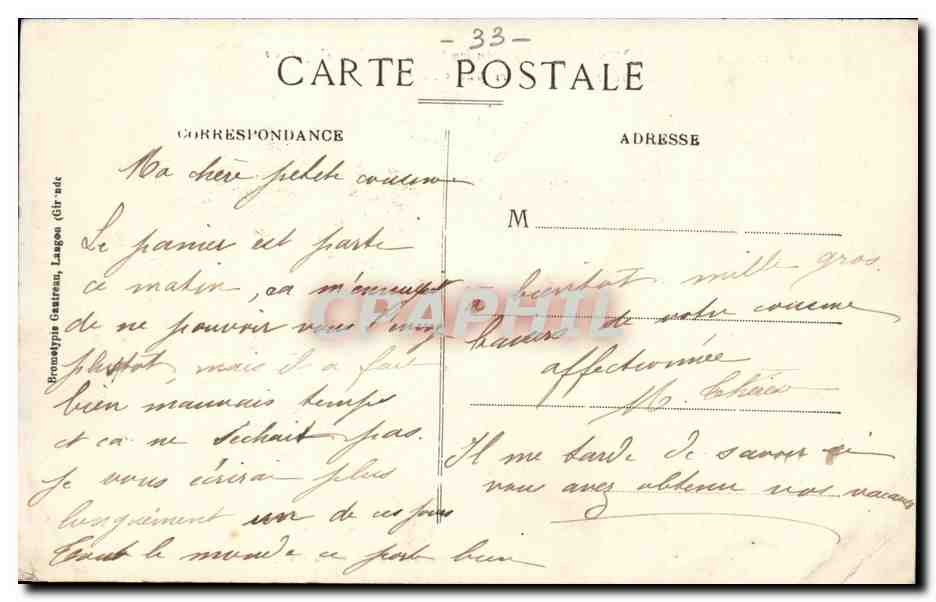CPA Cadillac sur Garonne Ancien chateau du duc D'eperon Ecole de preservation pour les jeunes filles — Back