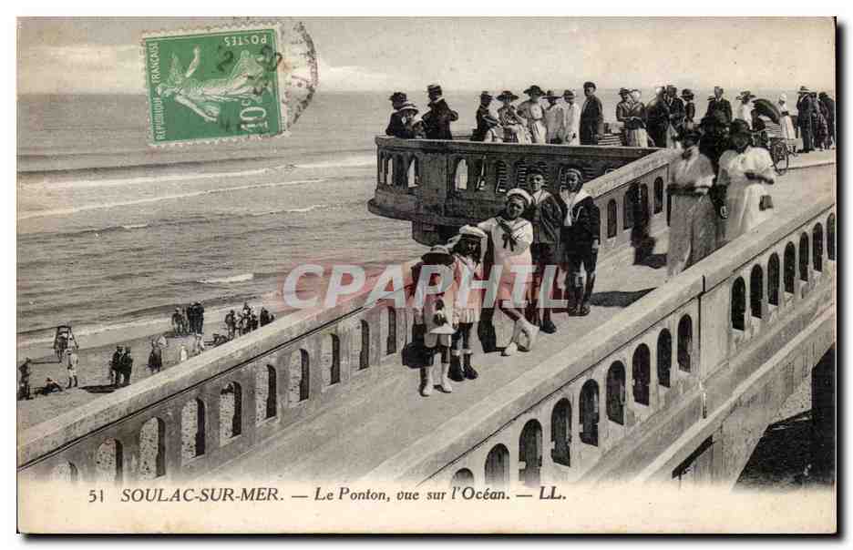 CPA Soulac sur mer le ponton vue sur l'ocean