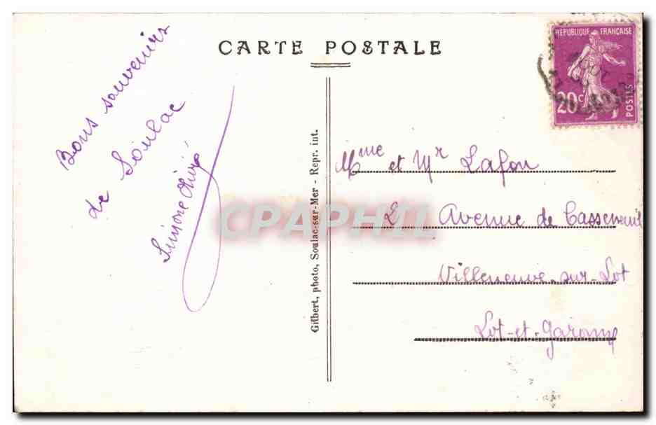 CPA Soulac sur mer Le ponton et les hotels — Rückseite