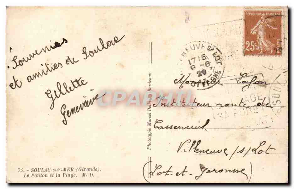 CPA Soulac sur mer Le ponton et la plage — Rückseite