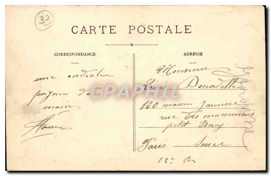 Saint Emilion CPA Ermitage ou grotte de St Emilion — Rückseite