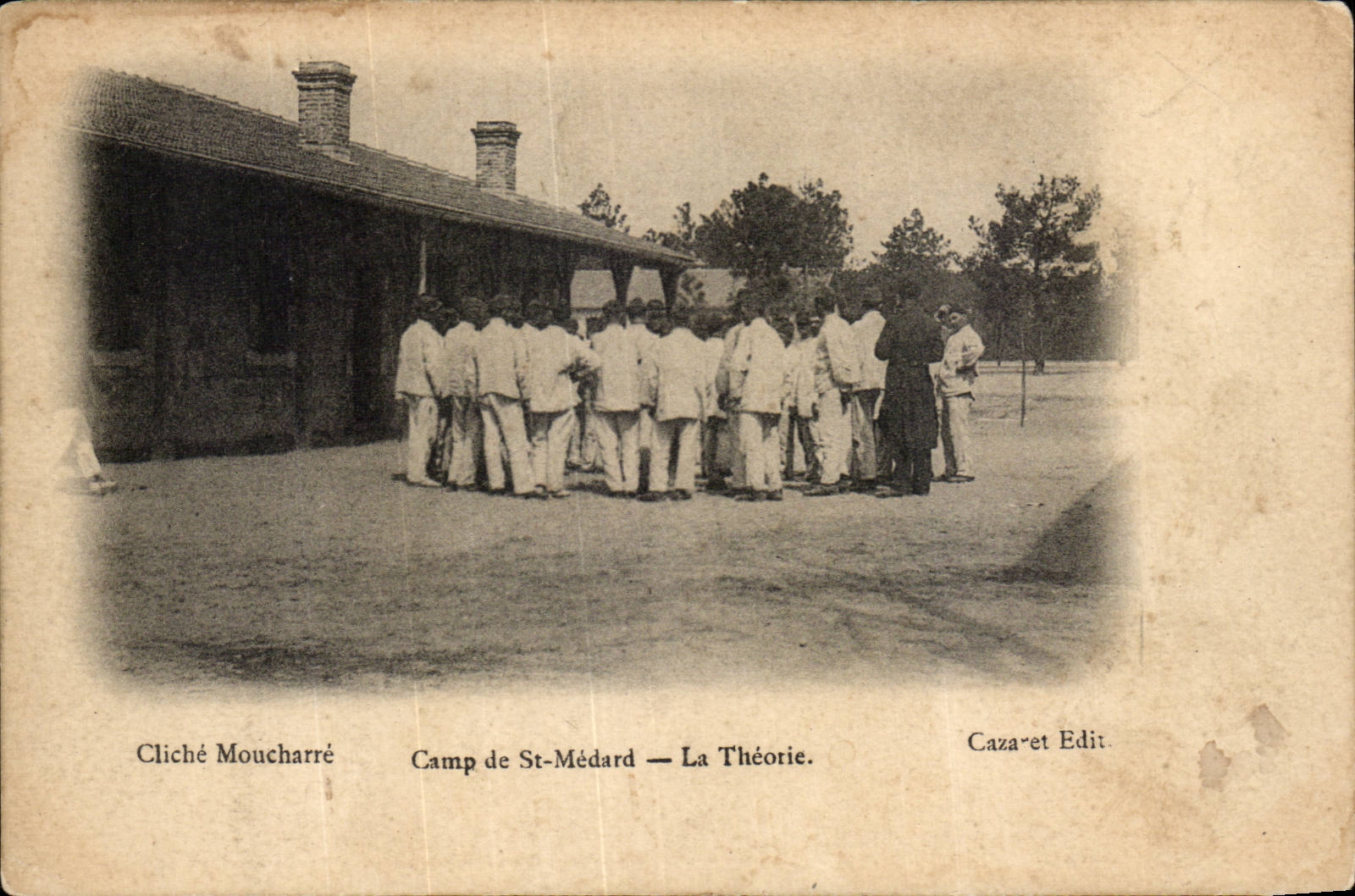CPA CAmp de St medard La theorie (militaria)