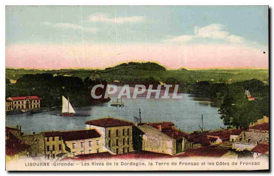 CPA Libourne Les rives de la Dordogne la terre de Fronsac et les cotes de Fronsac