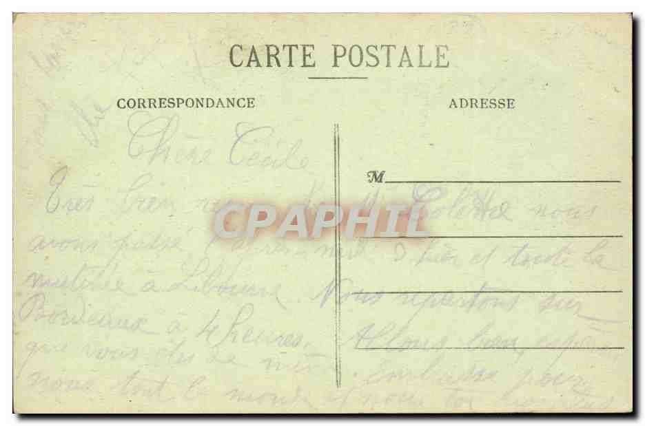 CPA Libourne Clocher de l'eglise Saint Jean — Rückseite