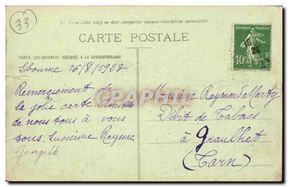CPM Libourne Les rives de la Dordogne et le tertre de FRonsac — Achterkant