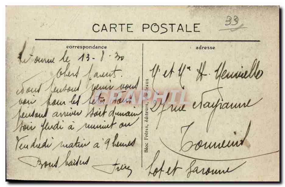 CPA Libourne Rue Thiers La fontaine du jardin public — Rückseite