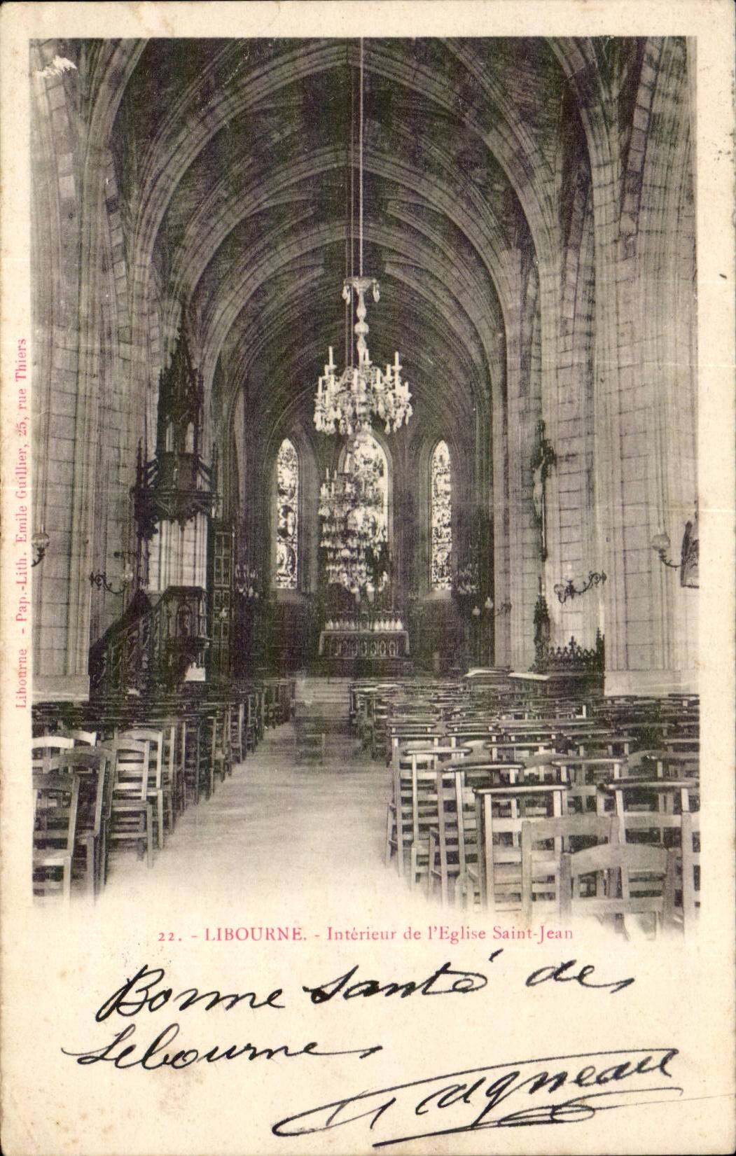 CPA Libourne Interieur de l'eglise Saint Jean