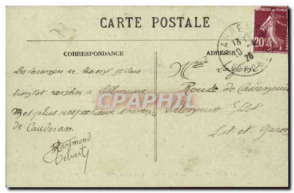 Caudéran (Gironde) — Postes - Télégraphes - Téléphone — phototypie Marcel Delboy, Bordeaux — Reverso