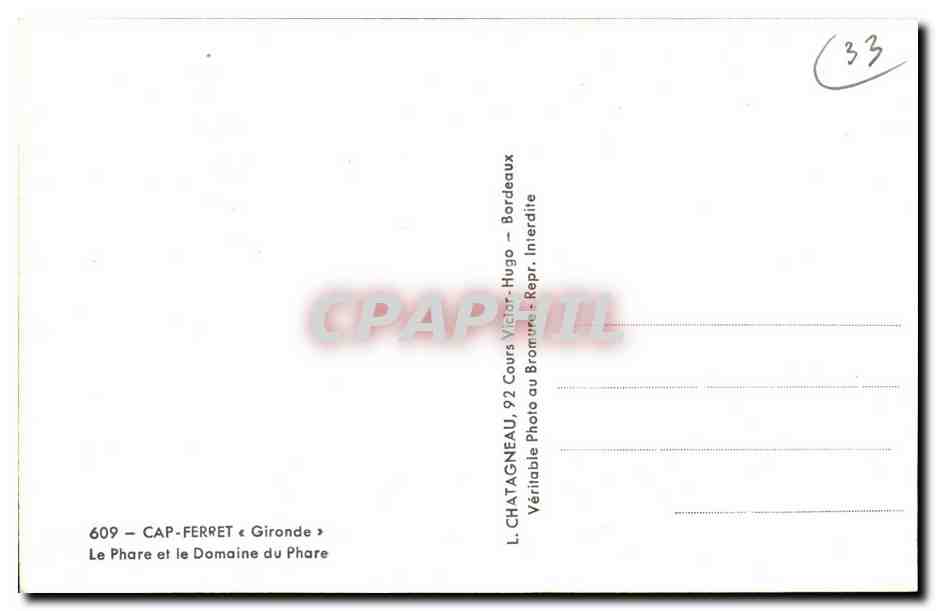 Cap Ferret CPA Le phare et le domaine du phare (ligthhouse) — Verso