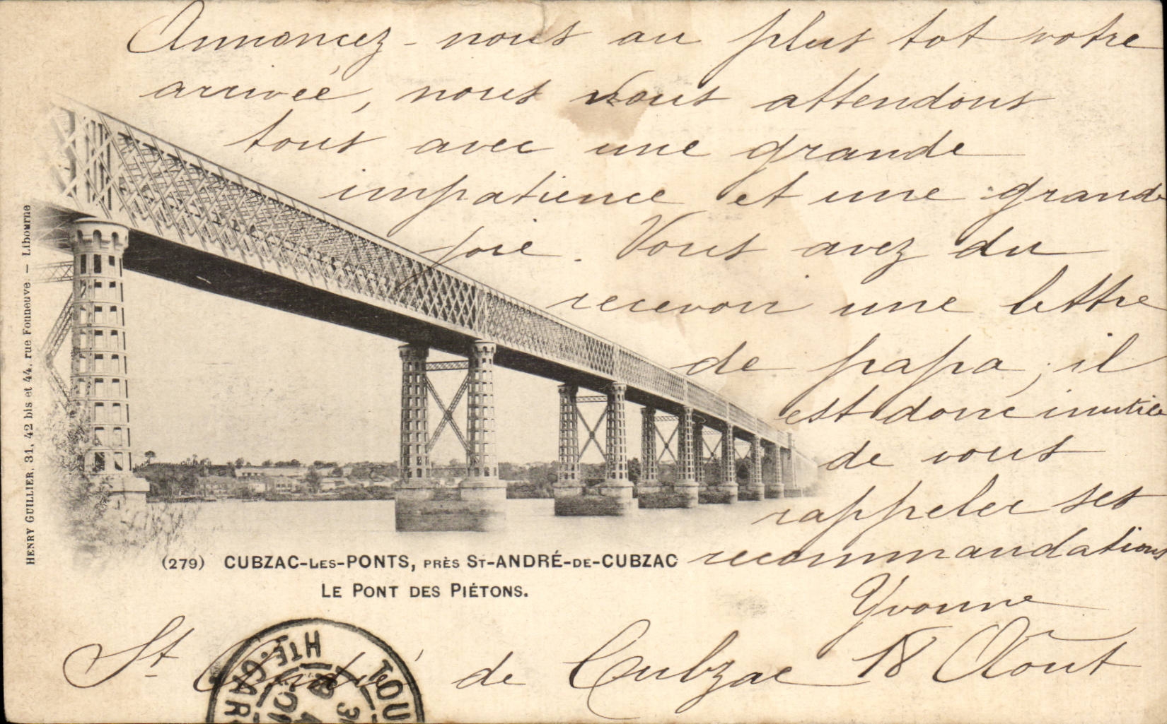 Cubzac les ponts CPA pres St Andre de Cubzac Le pont des pietons