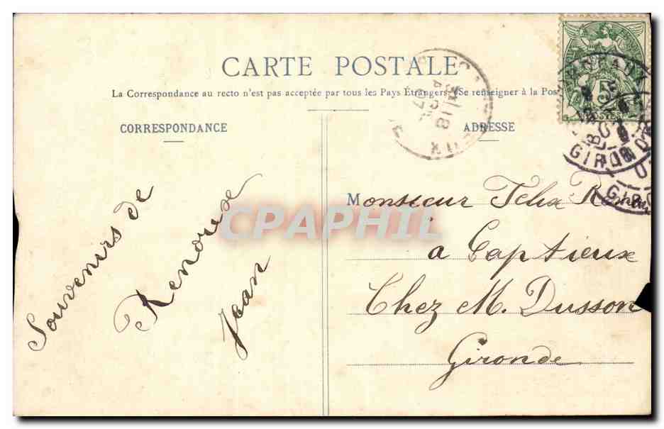 CPA Ecole Sainte marie Cauderan Bordeaux Grand college Un dortoir — Rückseite