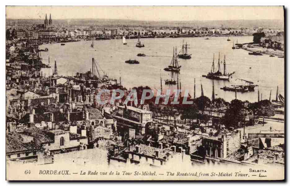 CPA Bordeaux La rade vue de la Tour St michel