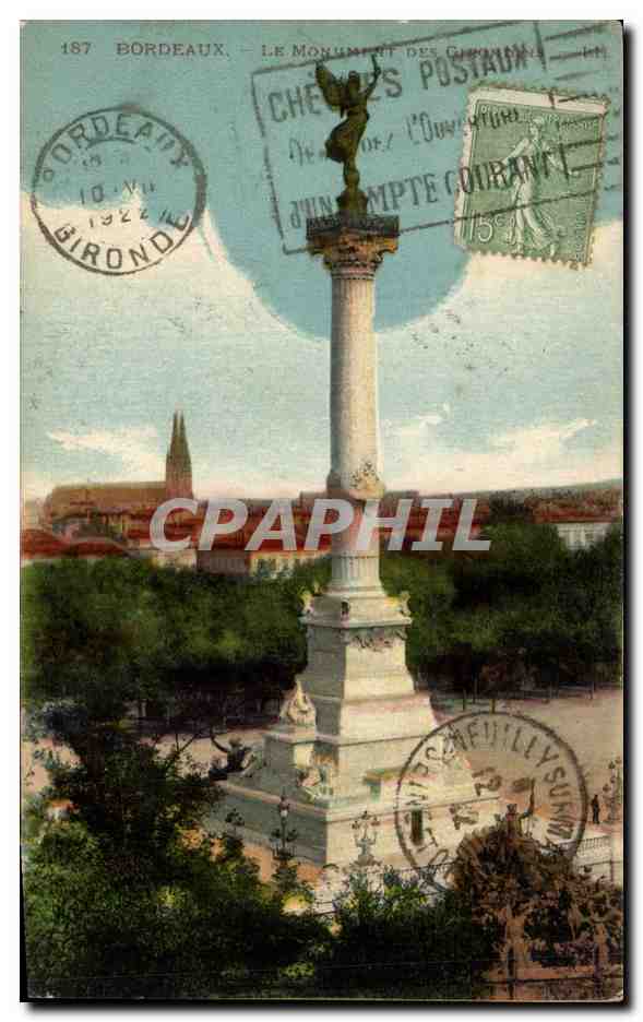 CPA Bordeaux Le monument des Girondins