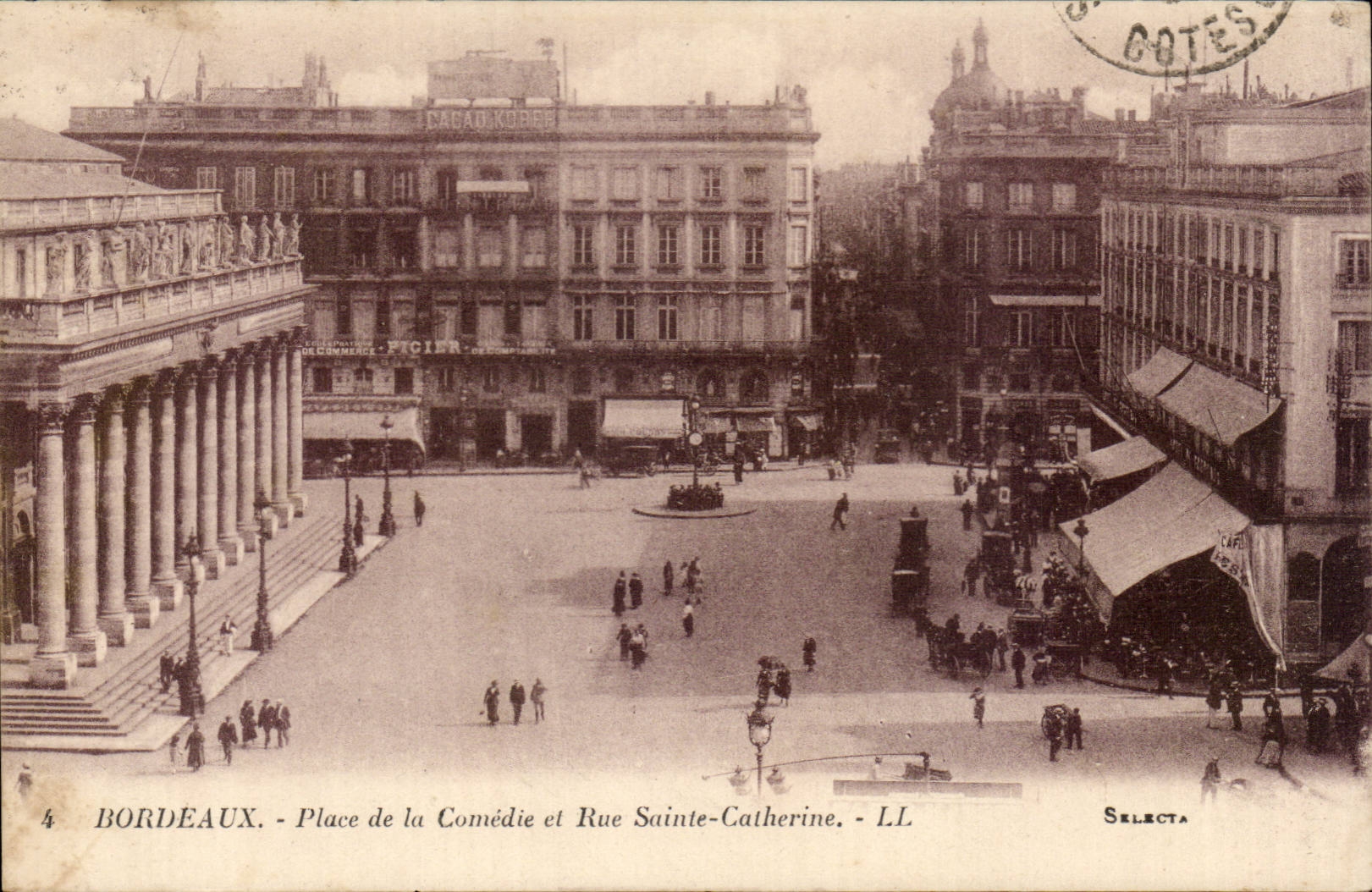 CPA Bordeaux place de la Concorde et rue Sainte Catherine