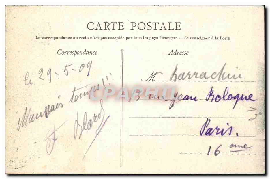 CPA Bordeaux Le grand theatre — Verso