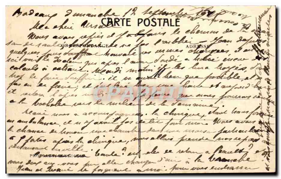 CPA Bordeaux Le grand theatre facade — Verso