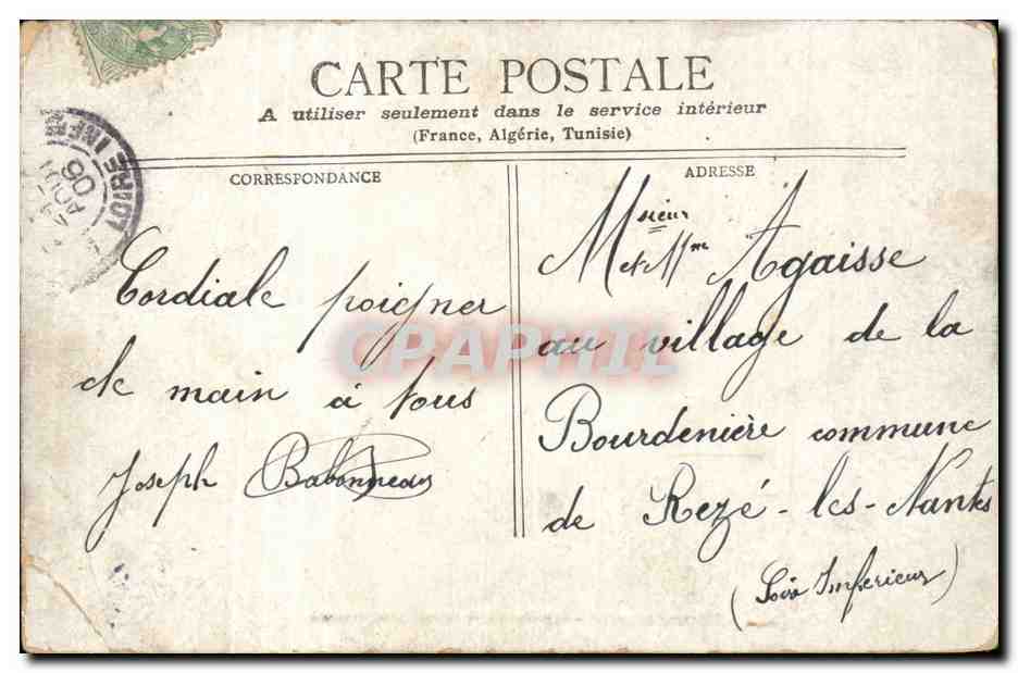 Bordeaux CPA Monument des Girondins — Verso