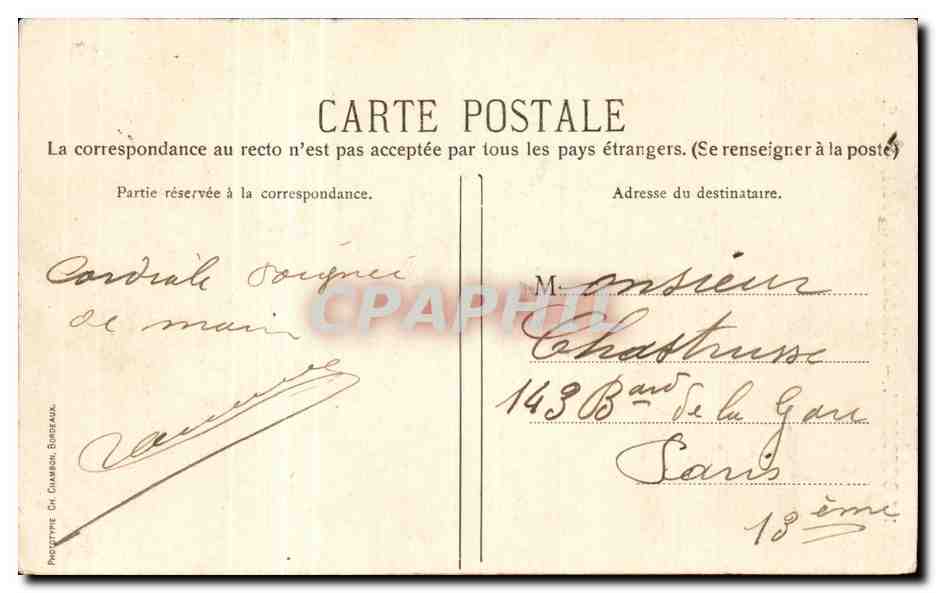 Bordeaux CPA CAthedrale Saint Andre — Verso