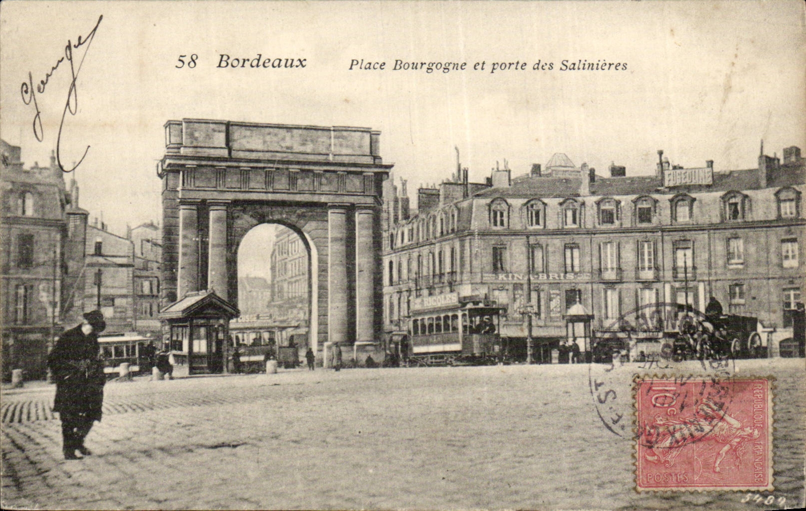 Bordeaux — Place Bourgogne et porte des Salinières — G. Gourge