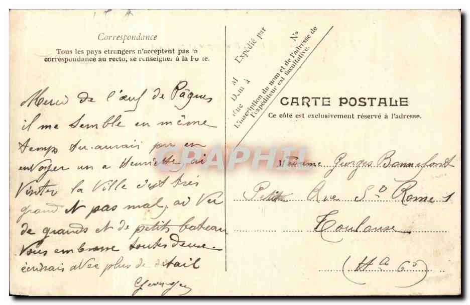 Bordeaux — Place Bourgogne et porte des Salinières — G. Gourge — Verso